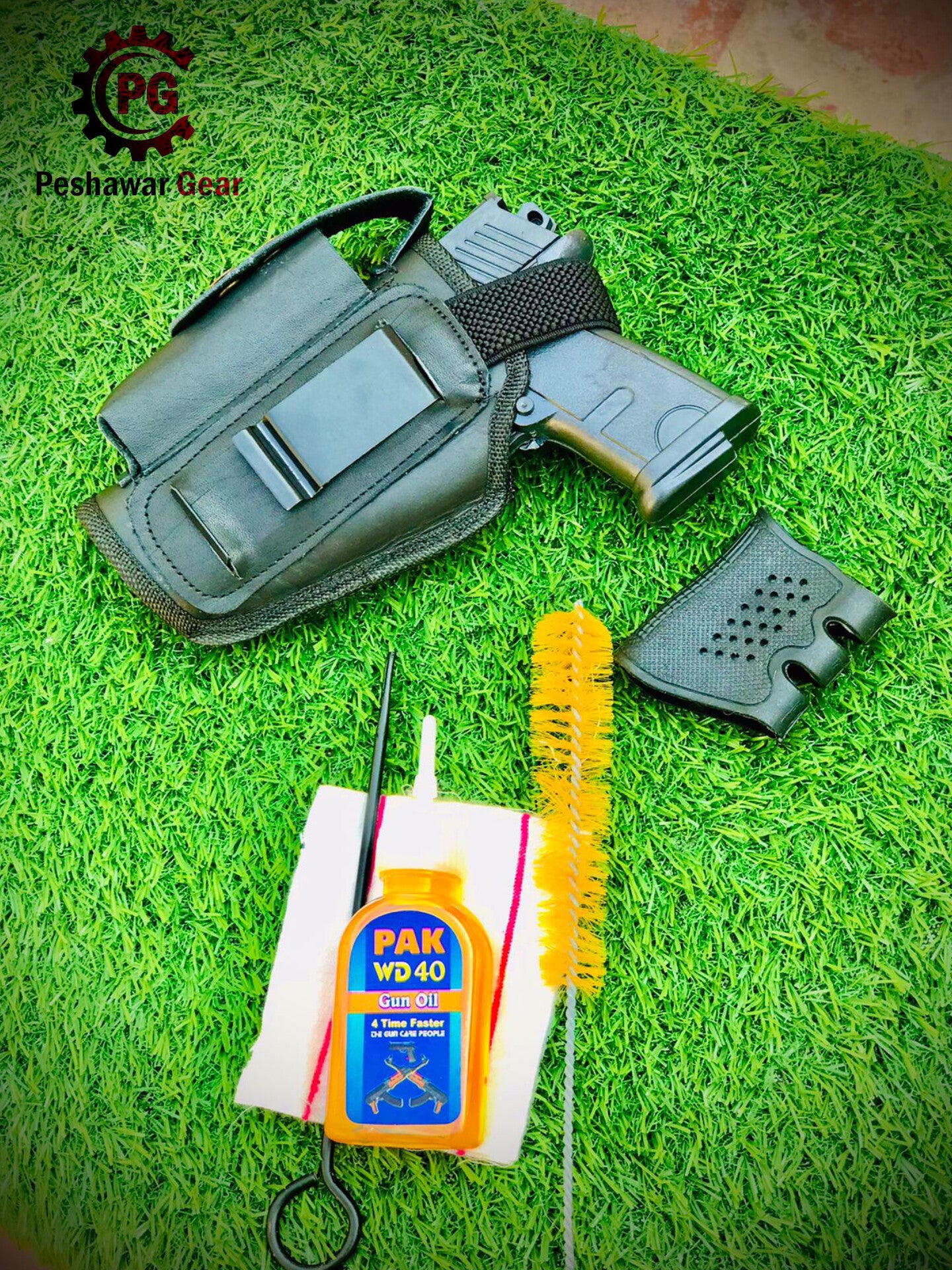 3-in-1 Deal: Leather Inner-Outer Holster Cleaning Kit and Silicone Rubber Grip!